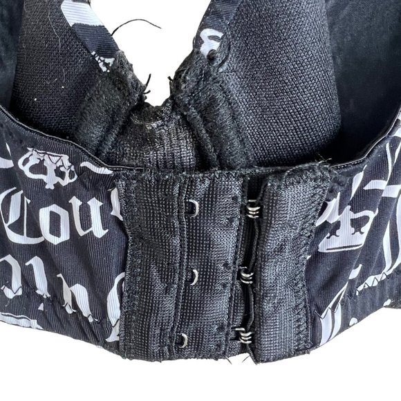 JUICY COUTURE Black Logo Demi Full Coverage Bra Size 42D - Picture 5 of 9